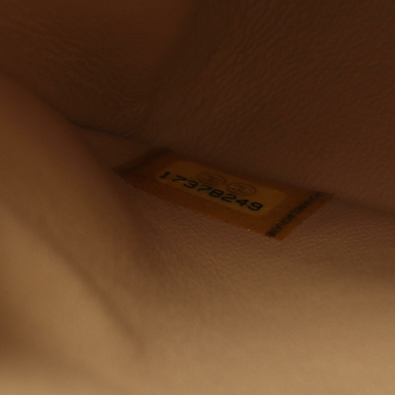 香奈兒 (CHANEL) Matelasse W 翻蓋肩鏈包 A01112 米色皮革 二手 金色五金-4