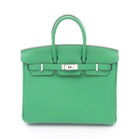 HERMES Birkin 25 手提包 Y 041344CK Togo 皮革 竹綠 二手 SHW
