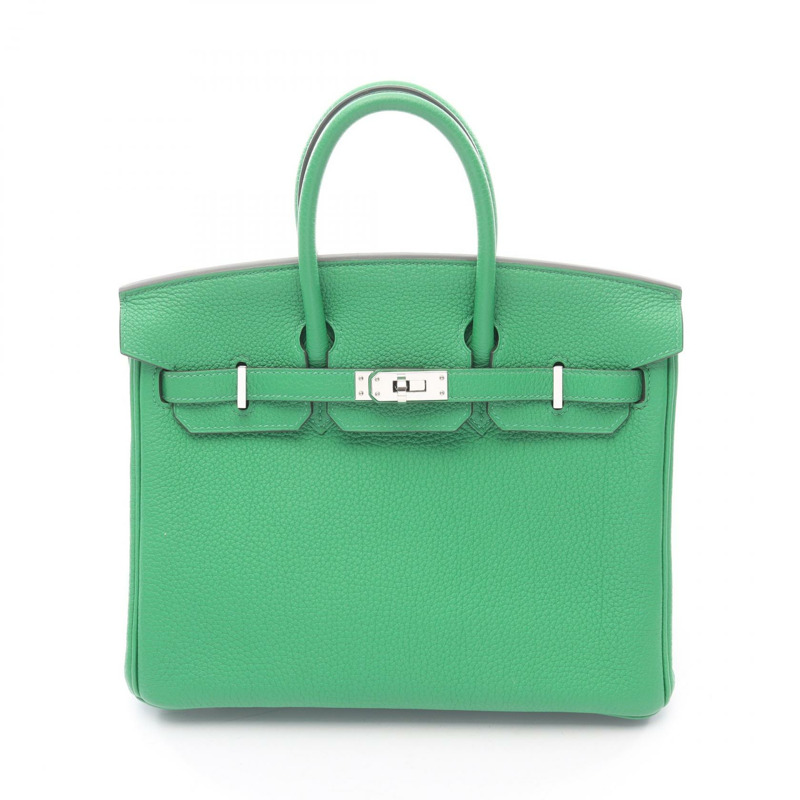 HERMES Birkin 25 手提包 Y 041344CK Togo 皮革 竹綠 二手 SHW-0
