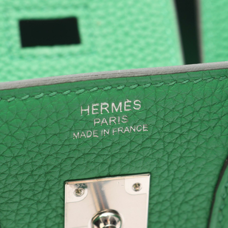 HERMES Birkin 25 手提包 Y 041344CK Togo 皮革 竹綠 二手 SHW-3