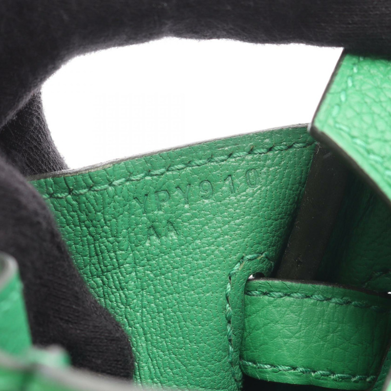 HERMES Birkin 25 手提包 Y 041344CK Togo 皮革 竹綠 二手 SHW-4