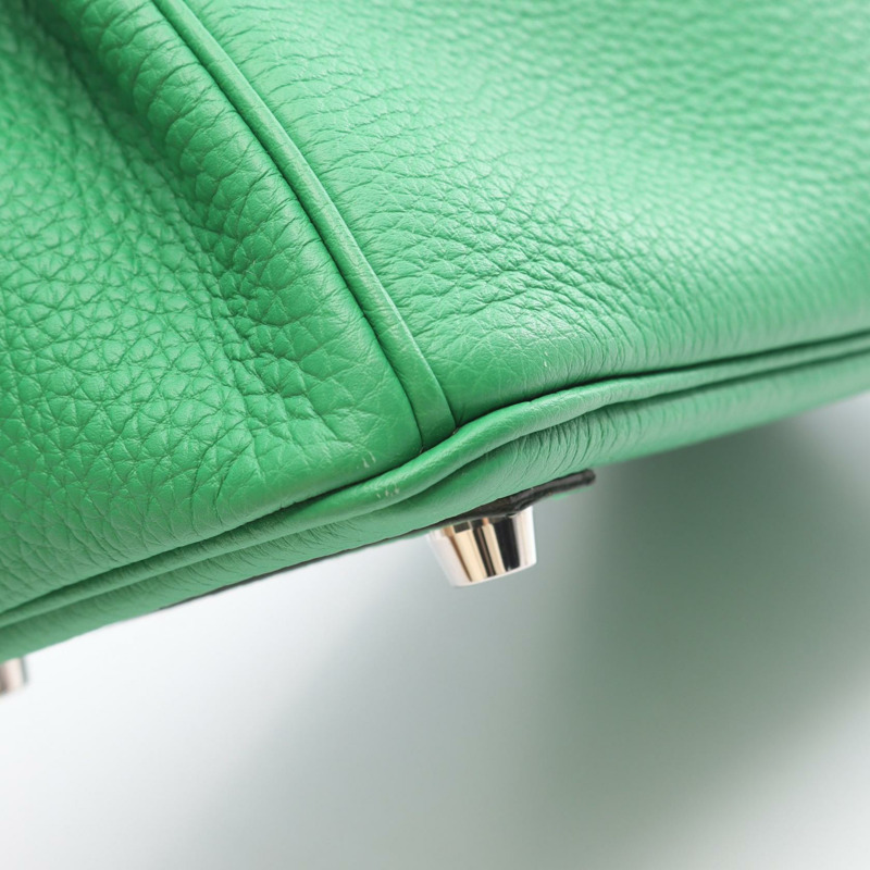 HERMES Birkin 25 手提包 Y 041344CK Togo 皮革 竹綠 二手 SHW-7
