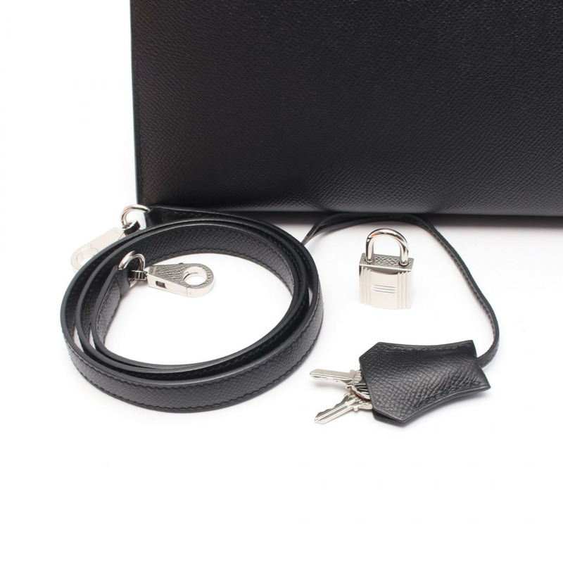 愛馬仕 Kelly 28 單肩手提包 Y 外側縫線 Epsom 黑色 二手 女士 SHW-5