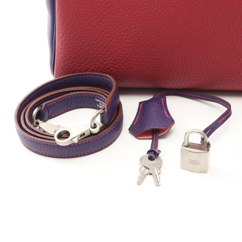 愛馬仕 Kelly 35 單肩手提包，內襯縫線 Togo 皮革，寶石紅/黑醋栗色，配銀色五金配件。-5