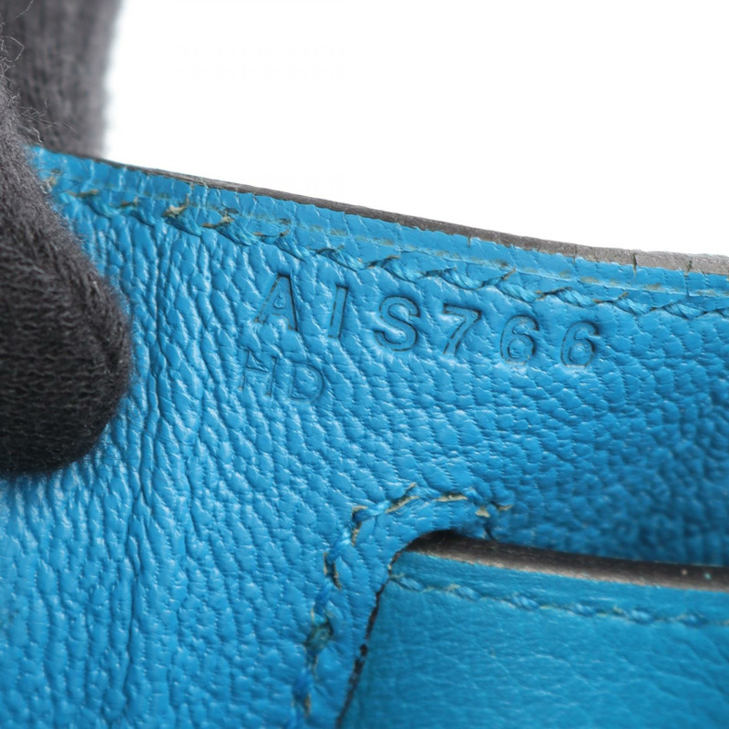 愛馬仕 Kelly 28 單肩手提包，Evercolor 皮革，藍色 Zanzibar 款，二手，帶五金配件。-4