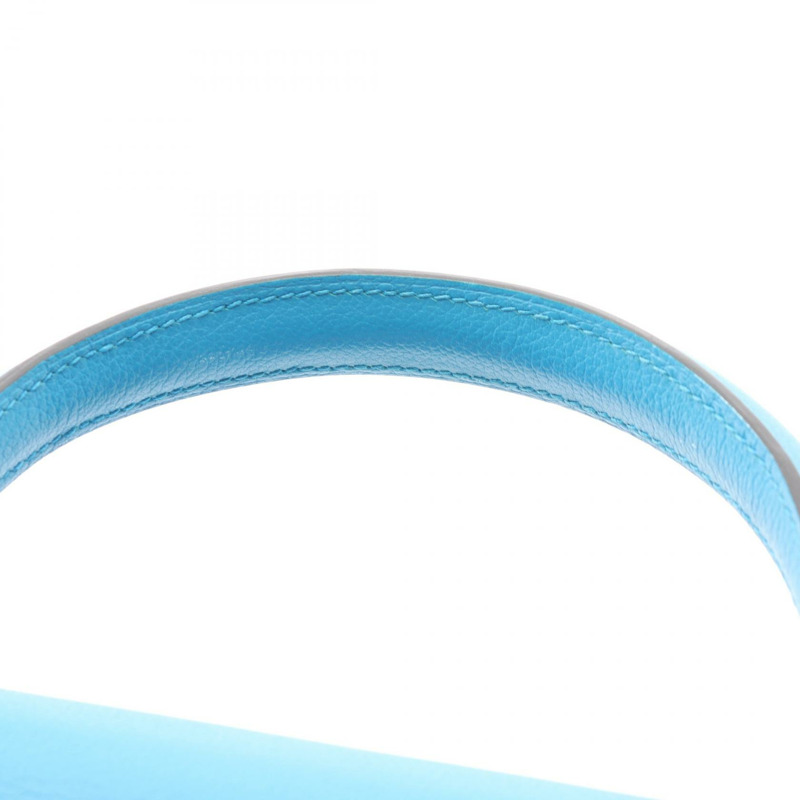 愛馬仕 Kelly 28 單肩手提包，Evercolor 皮革，藍色 Zanzibar 款，二手，帶五金配件。-7