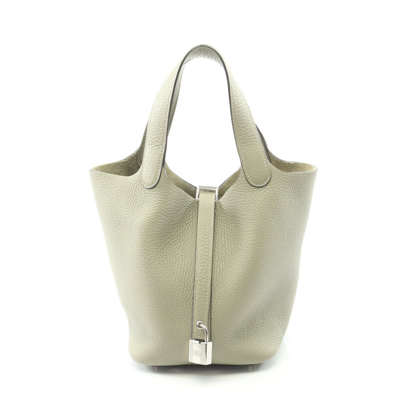 愛馬仕 Picotin Lock PM 手提水桶包 B Taurillon Clemence Sauge 二手 SHW-0