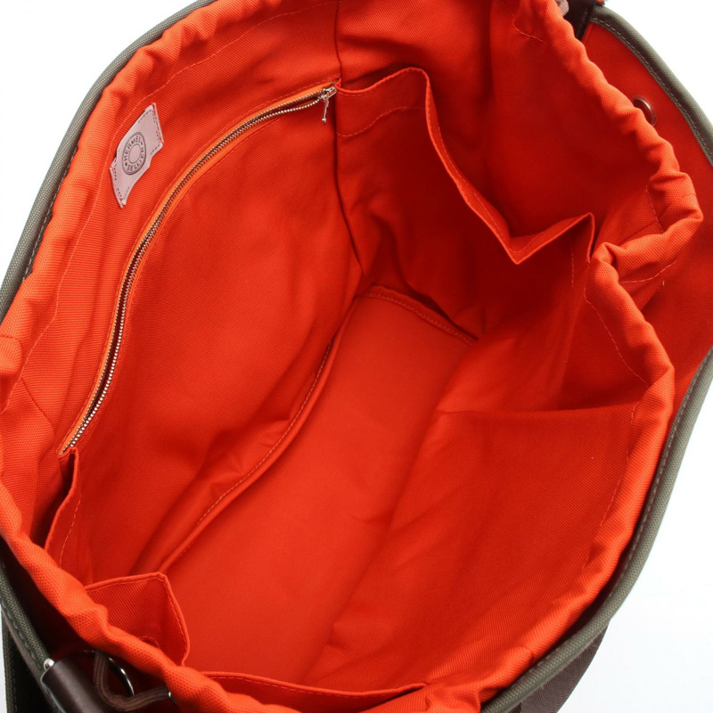 HERMES Sac de Pansage 單肩托特包 A 068312CK 印花布軍事 V 形卡其色-2