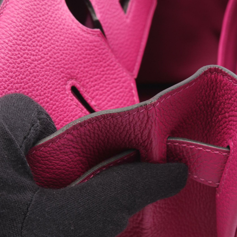 愛馬仕 Birkin 30 手提包,玫瑰紫色 Togo 皮革,二手,女士,帶五金配件-9