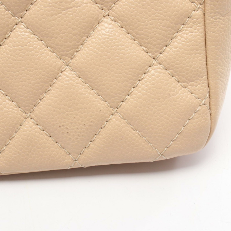 香奈兒 (CHANEL) Matelasse Grand Shopping GST 手提鏈條單肩背包，米色皮革，金色五金-7