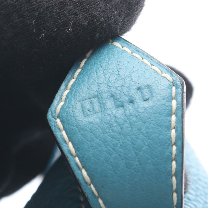 愛馬仕 Bolide 1923 30 肩背包，J Togo 皮革，藍色牛仔布，二手，帶五金配件-4