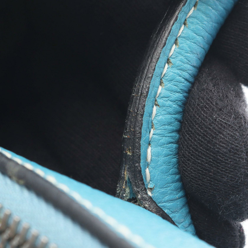 愛馬仕 Bolide 1923 30 肩背包，J Togo 皮革，藍色牛仔布，二手，帶五金配件-7