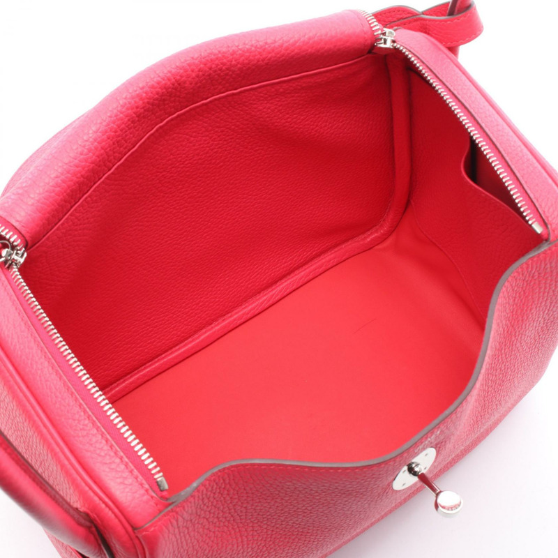 愛馬仕 Lindy 30 肩背包 D Taurillon Clemence Rose extreme 二手 SHW 女款-2