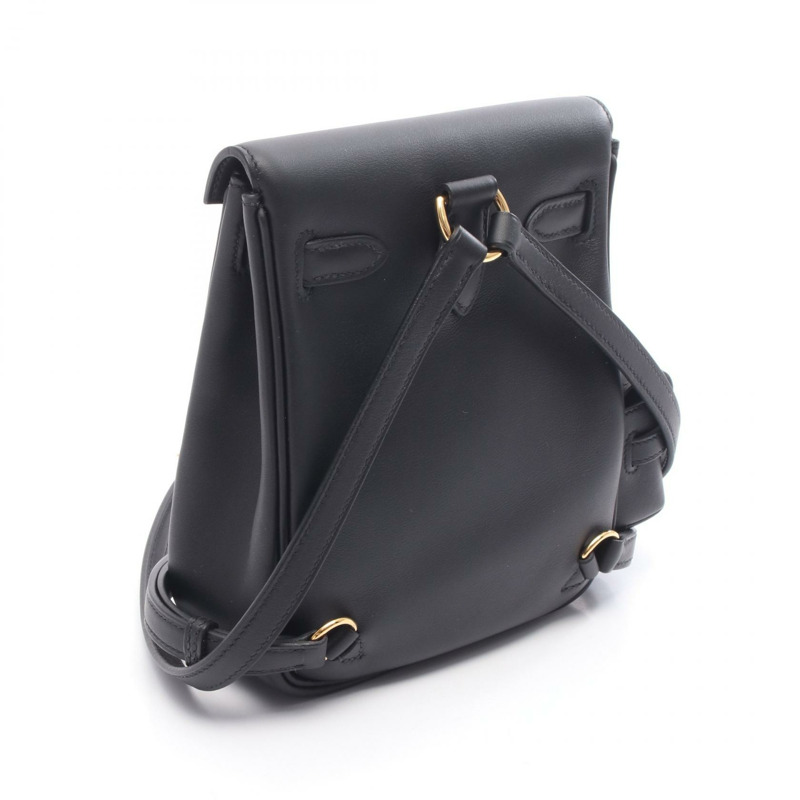 愛馬仕 Kelly Jump 雙肩包,Swift 皮革,黑色,二手,金色五金-1