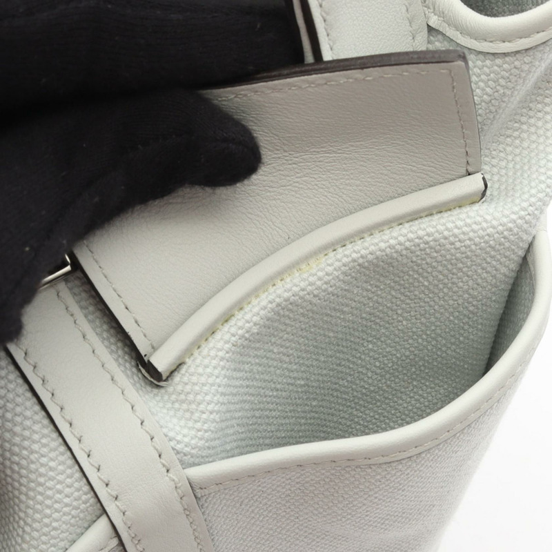 愛馬仕 Picotin Lock PM Cargo 手提包 K Toile Goeland Swift 灰色鉑金 SHW-7