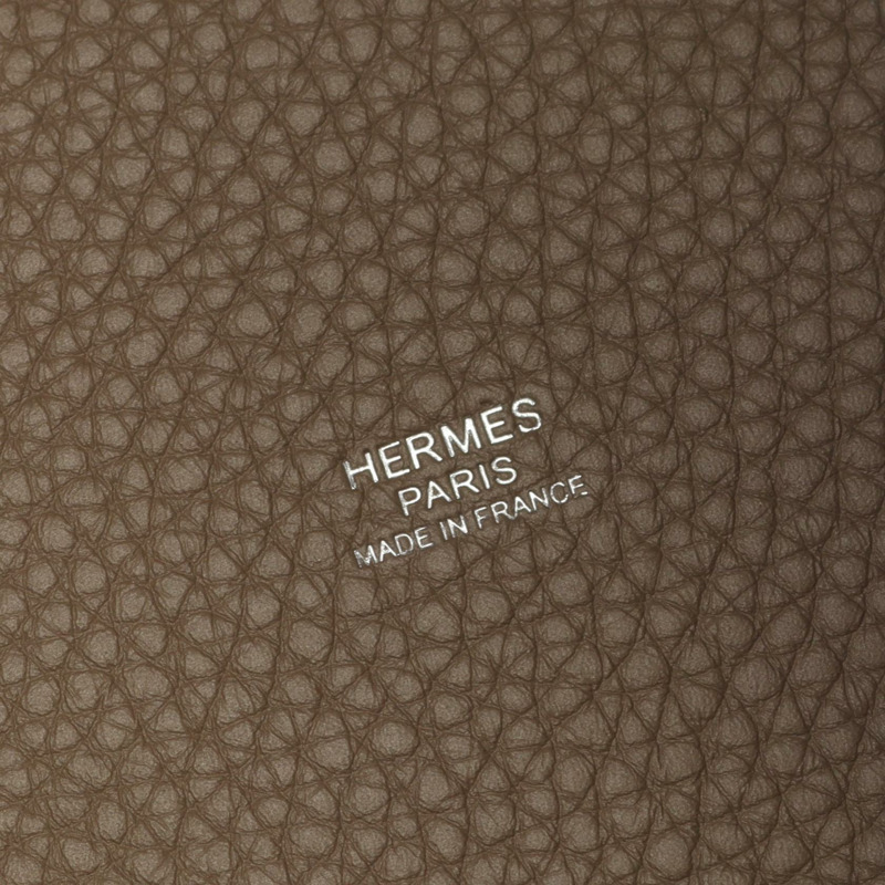 愛馬仕 Picotin Lock MM 托特水桶包 K Taurillon Clemence Etoupe 二手 SHW-3