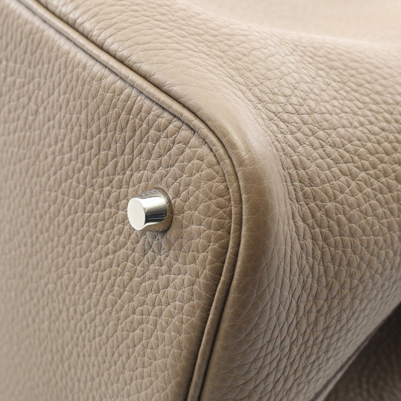 愛馬仕 Picotin Lock MM 托特水桶包 K Taurillon Clemence Etoupe 二手 SHW-5