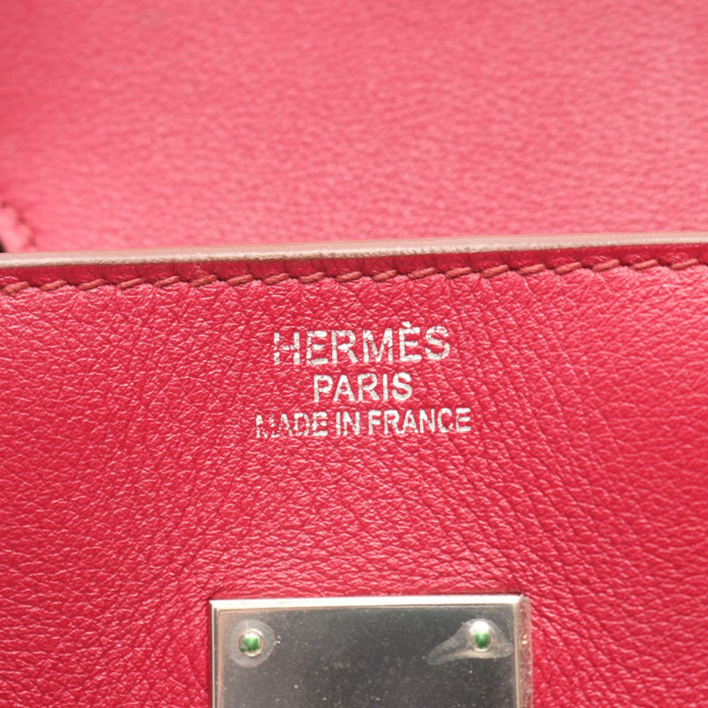 愛馬仕 Birkin 35 手提包，O Swift 皮革，粉紅色寶石紅，二手，帶五金配件-3