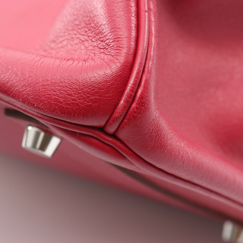 愛馬仕 Birkin 35 手提包，O Swift 皮革，粉紅色寶石紅，二手，帶五金配件-6