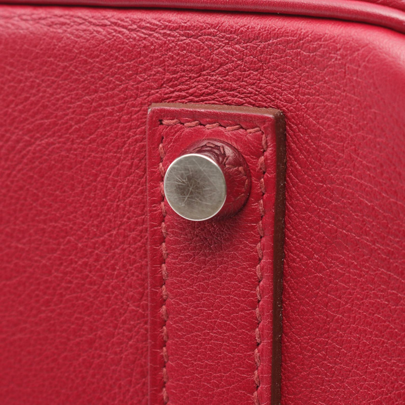愛馬仕 Birkin 35 手提包，O Swift 皮革，粉紅色寶石紅，二手，帶五金配件-7