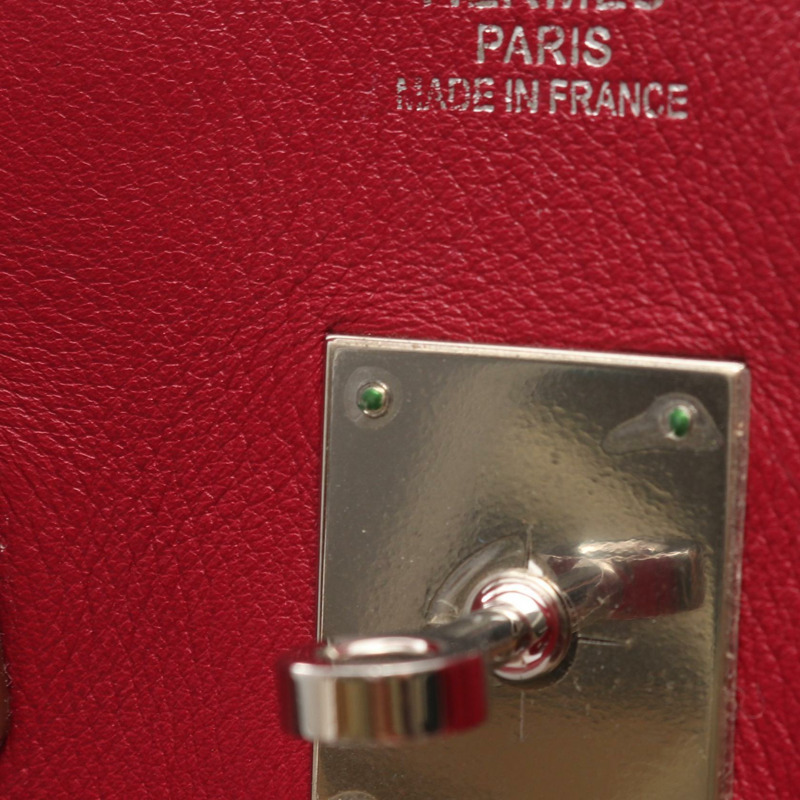 愛馬仕 Birkin 35 手提包，O Swift 皮革，粉紅色寶石紅，二手，帶五金配件-14