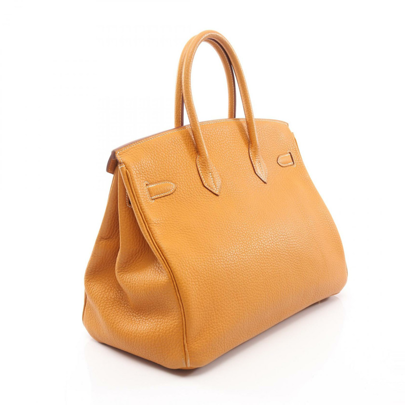 愛馬仕 Birkin 35 手提包，H Fjord 皮革，天然貂皮色，二手，金色五金-1