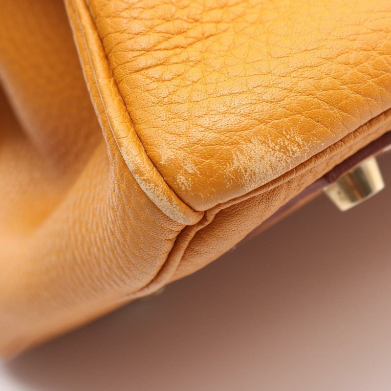 愛馬仕 Birkin 35 手提包，H Fjord 皮革，天然貂皮色，二手，金色五金-6