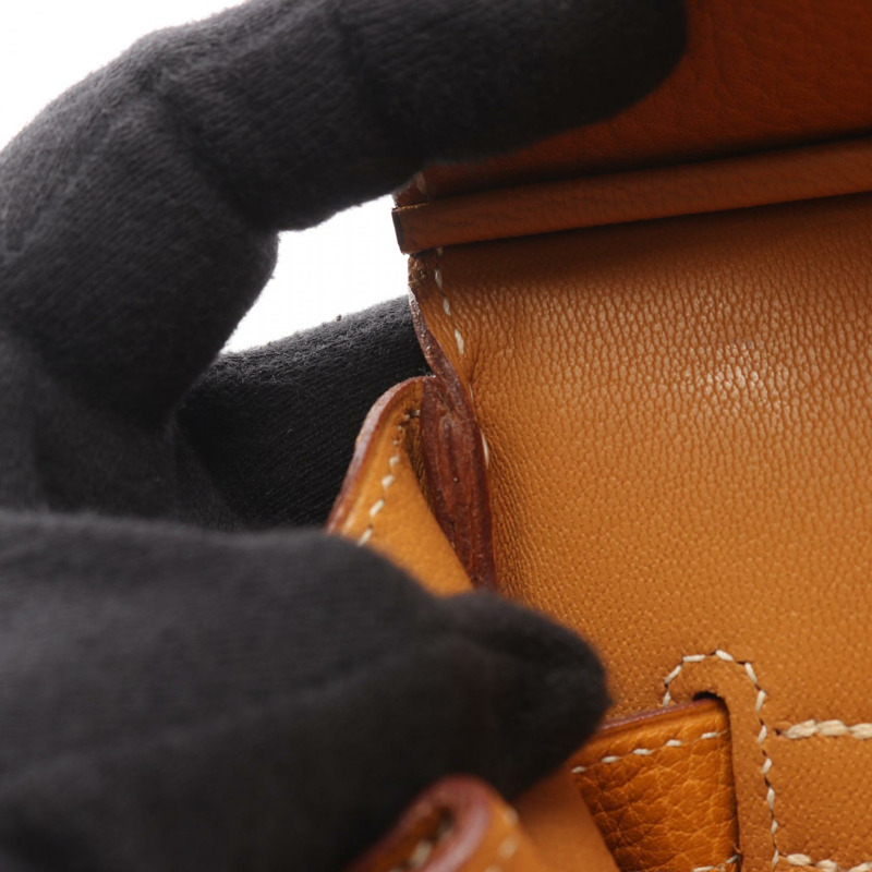 愛馬仕 Birkin 35 手提包，H Fjord 皮革，天然貂皮色，二手，金色五金-11