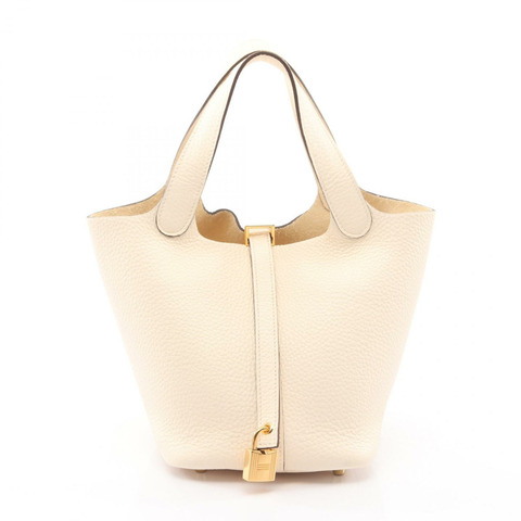 愛馬仕 Picotin Lock PM 托特水桶包 Z Taurillon Clemence Nata 二手金五金