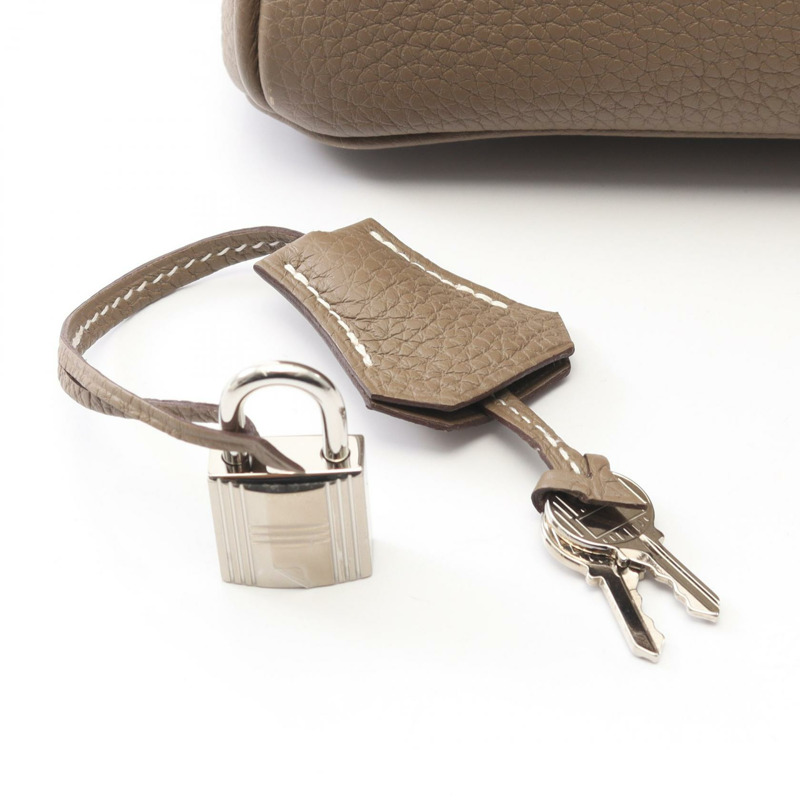 愛馬仕 Birkin 25 手提包，U Togo 皮革，灰褐色，二手，帶五金配件-5