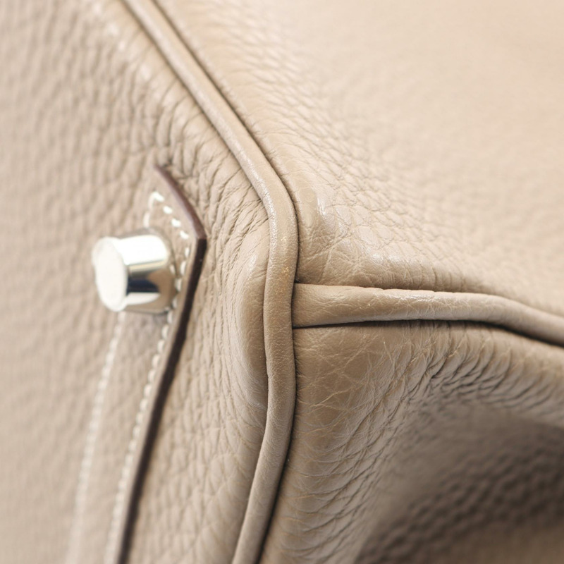 愛馬仕 Birkin 25 手提包，U Togo 皮革，灰褐色，二手，帶五金配件-6