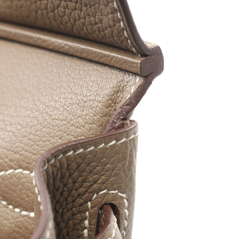 愛馬仕 Birkin 25 手提包，U Togo 皮革，灰褐色，二手，帶五金配件-8