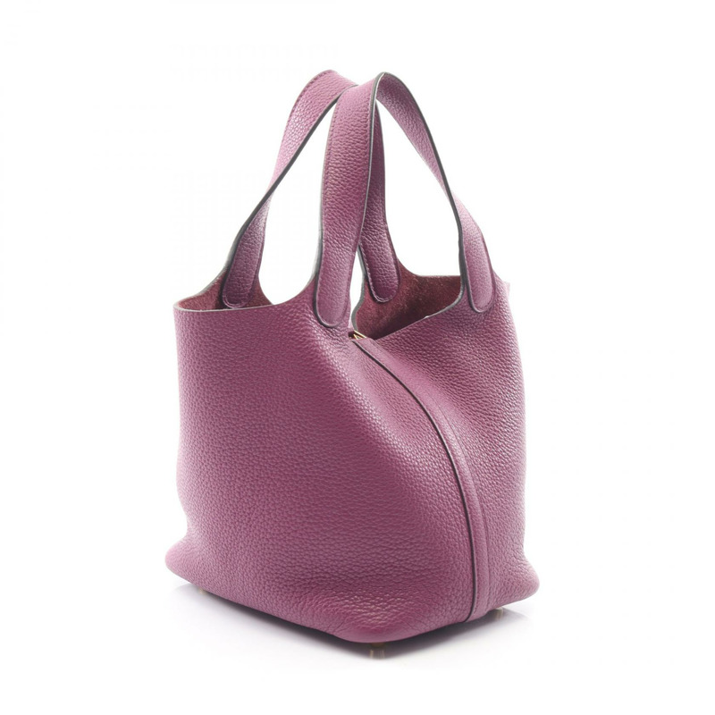 愛馬仕 Picotin Rock PM 托特水桶包 Y Taurillon Clemence Anemone 二手金扣-1