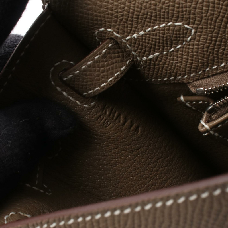 愛馬仕 Kelly 25 單肩手提包 K 外側縫線 Epsom 淺褐色 二手 SHW-4