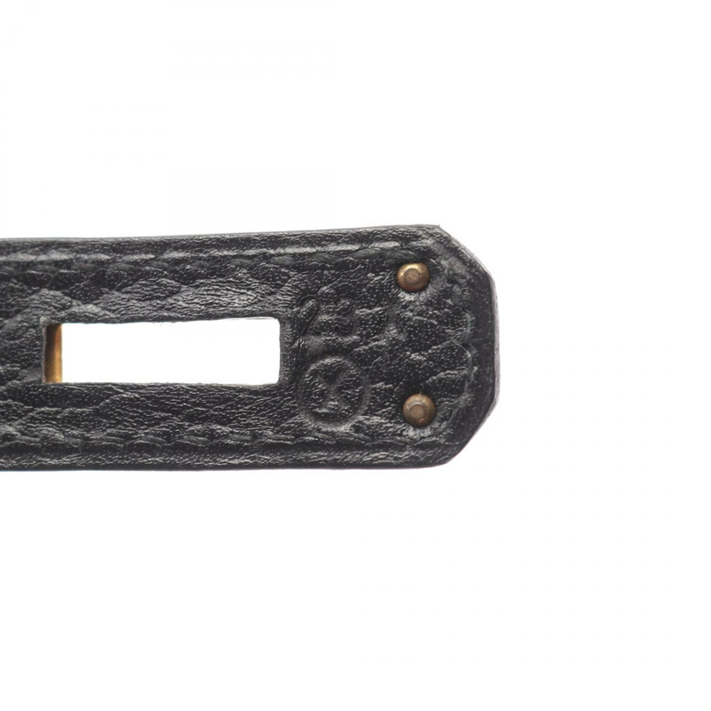 愛馬仕 Kelly 32 手提包,黑色,外側縫線 Ardennes 皮革,二手,金色五金-4