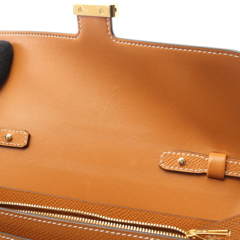 愛馬仕 Constance Long to Go 斜背包 K Epsom Toffee 二手金色五金-7