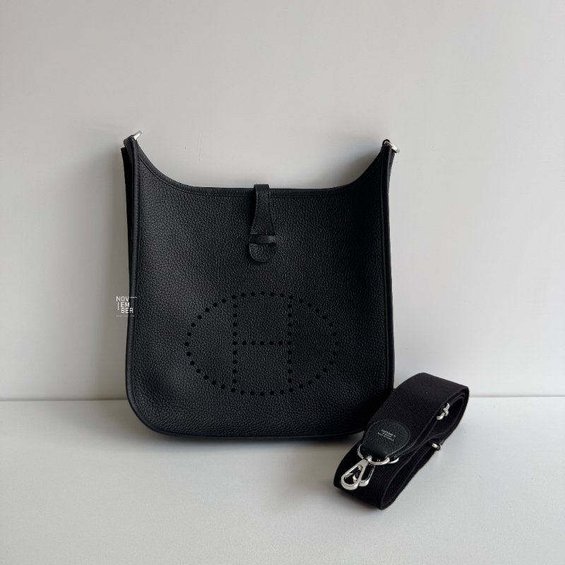 99新🆕 Hermès 愛馬仕 Evelyne 29 黑色銀釦-0