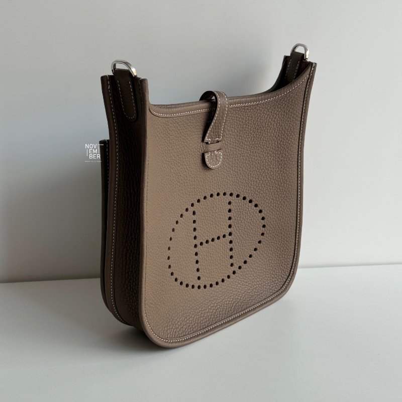 閒置新🤎 全配有購證🙌🏻 Hermès 愛馬仕 Evelyne 23 大象灰銀釦-2