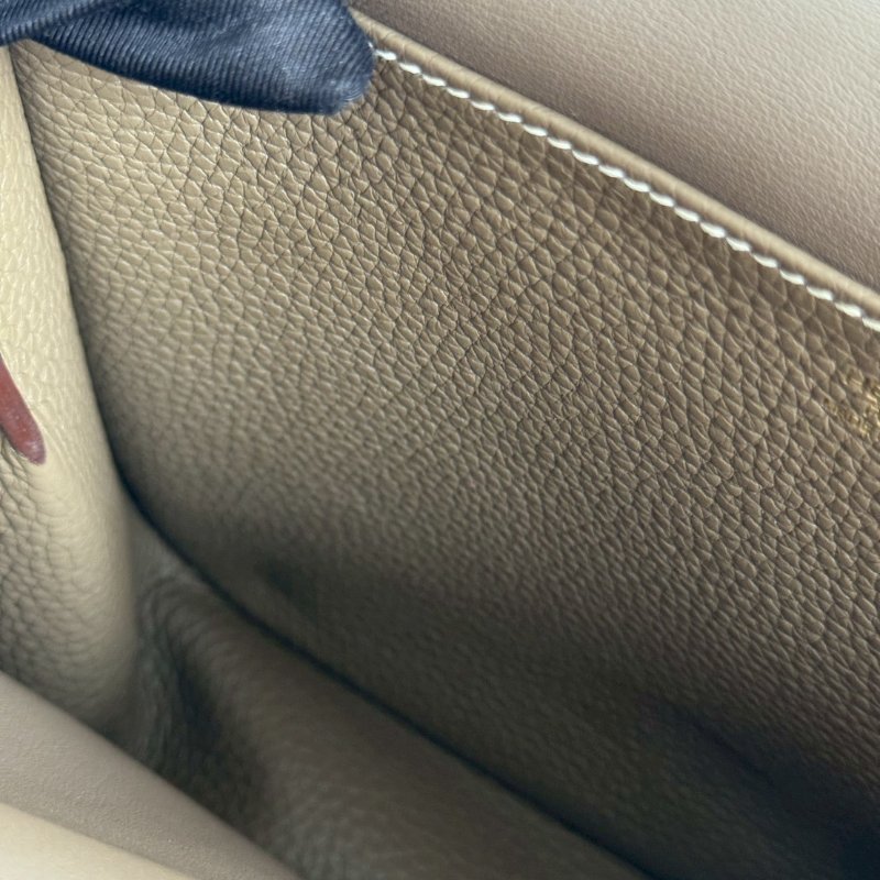 98新🫰🏻 全配有購證🙌🏻 Hermès 愛馬仕 Halzan 25 大象灰金釦-15