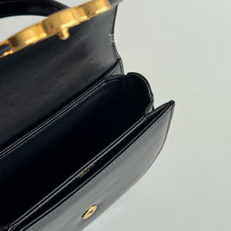 99新🆕 Celine 瑟琳 Mini Besace 手柄馬鞍包 迷你 黑金-4