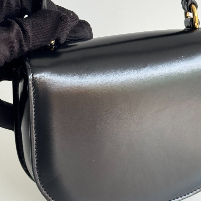 99新🆕 Celine 瑟琳 Mini Besace 手柄馬鞍包 迷你 黑金-10