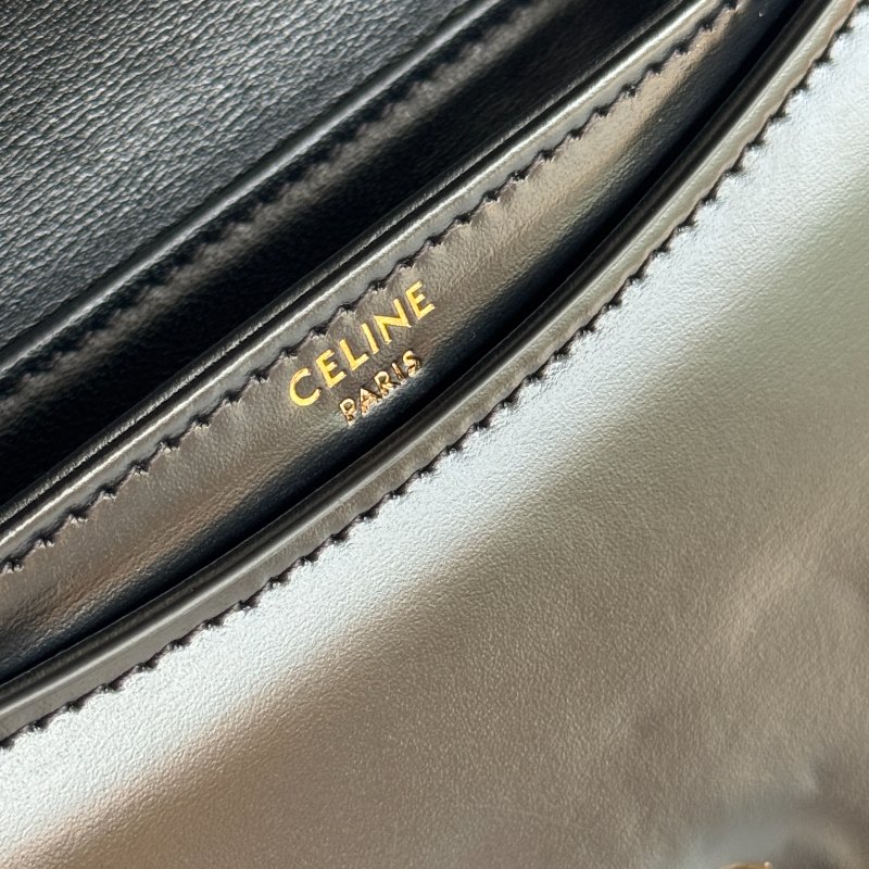 99新🆕 Celine 瑟琳 Mini Besace 手柄馬鞍包 迷你 黑金-14