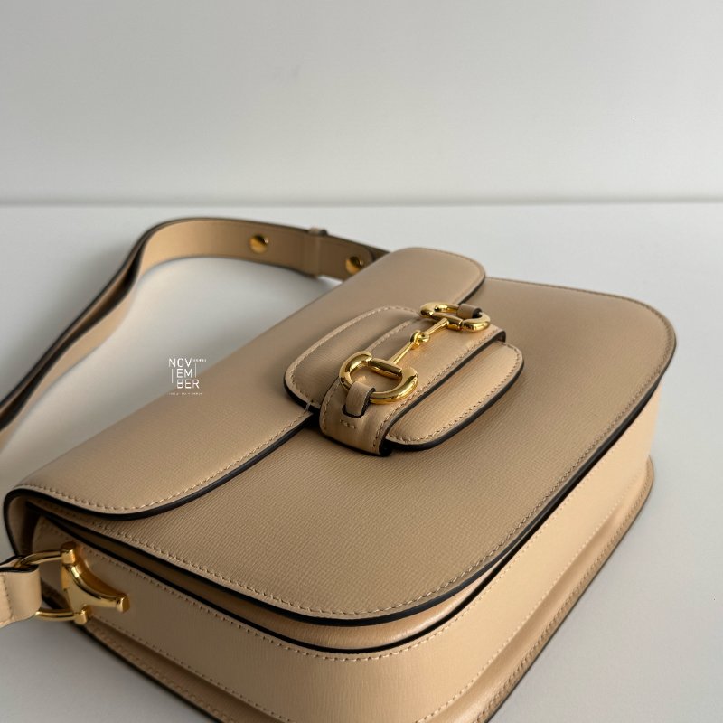 99新🆕 Gucci 古馳 1955 馬鞍包 奶茶色-2