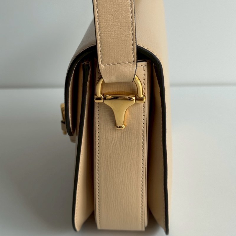 99新🆕 Gucci 古馳 1955 馬鞍包 奶茶色-9