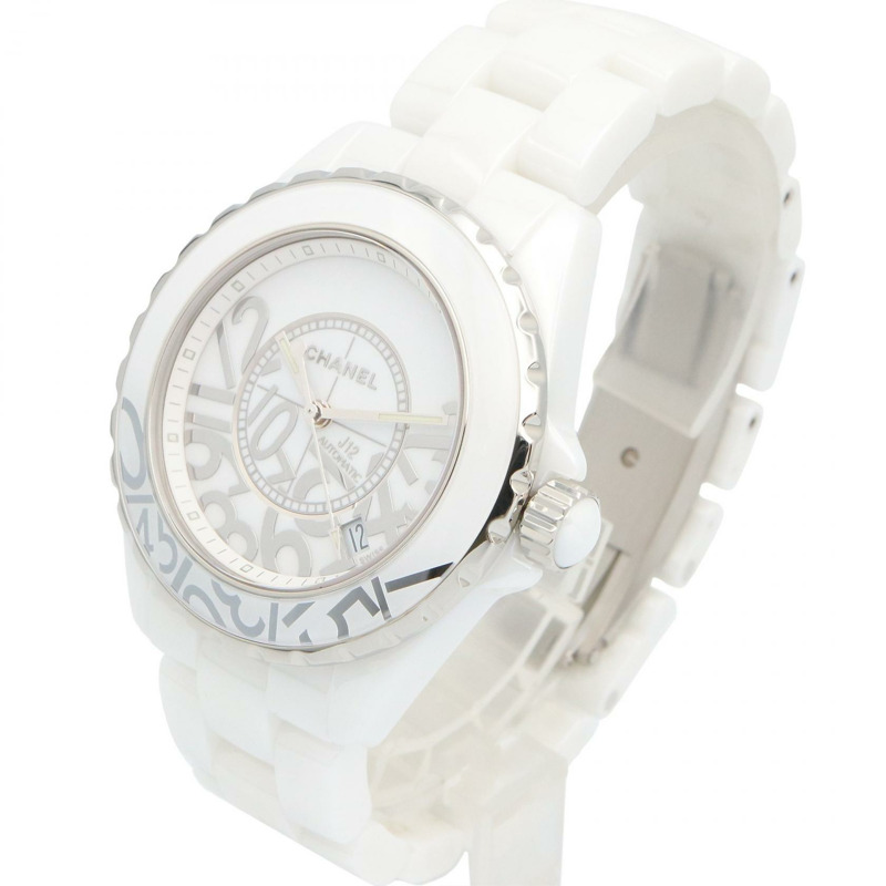 白色錶盤 陶瓷 不鏽鋼 自動上鍊 Graffiti J12 腕錶【CHANEL 香奈兒】 H5240-1