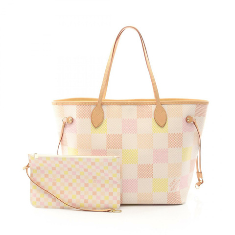 路易威登 Neverfull MM 手提包 N40668 Damierlicious 帆布粉紅二手女款