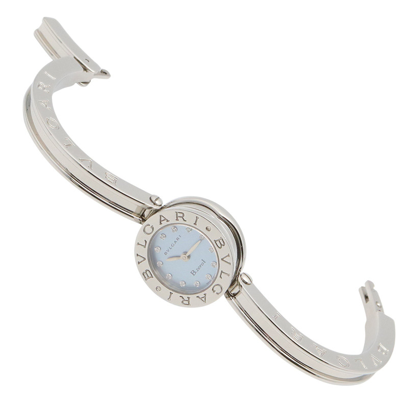 藍色母貝鑽石錶盤 不鏽鋼 石英 B.zero1 腕錶【BVLGARI 寶格麗】 BZ22S-3