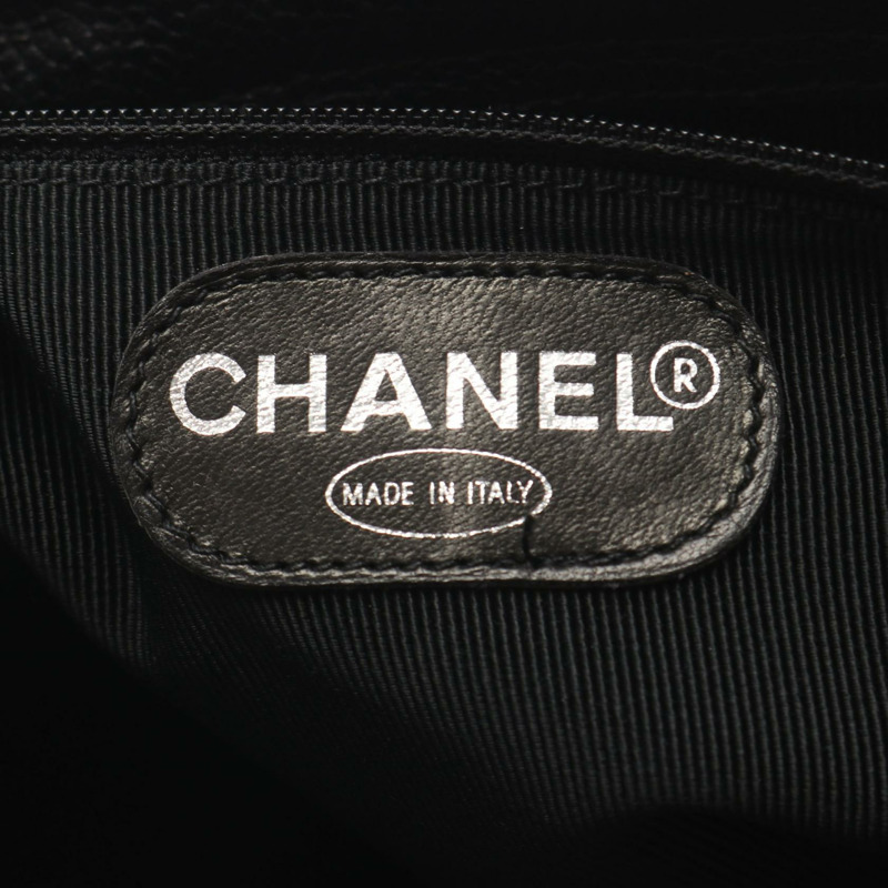 香奈兒三重 COCO 標誌單肩背包,粒面小牛皮,黑色,二手,女士,帶五金配件-3