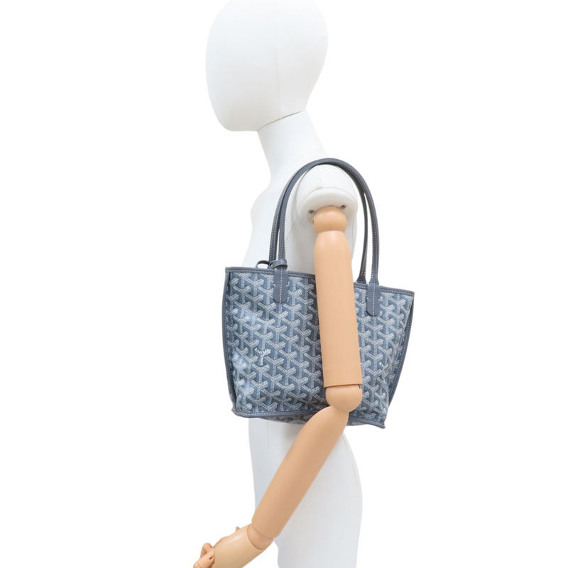 灰色 Goyardine帆布 Anjou Mini 手提包【GOYARD 高雅德】 AMAANJOU-MINI-51-8