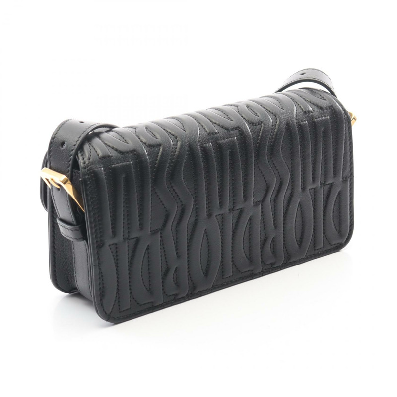 Christian Dior Miss Dior 黑色皮革單肩手提包，二手女款-1